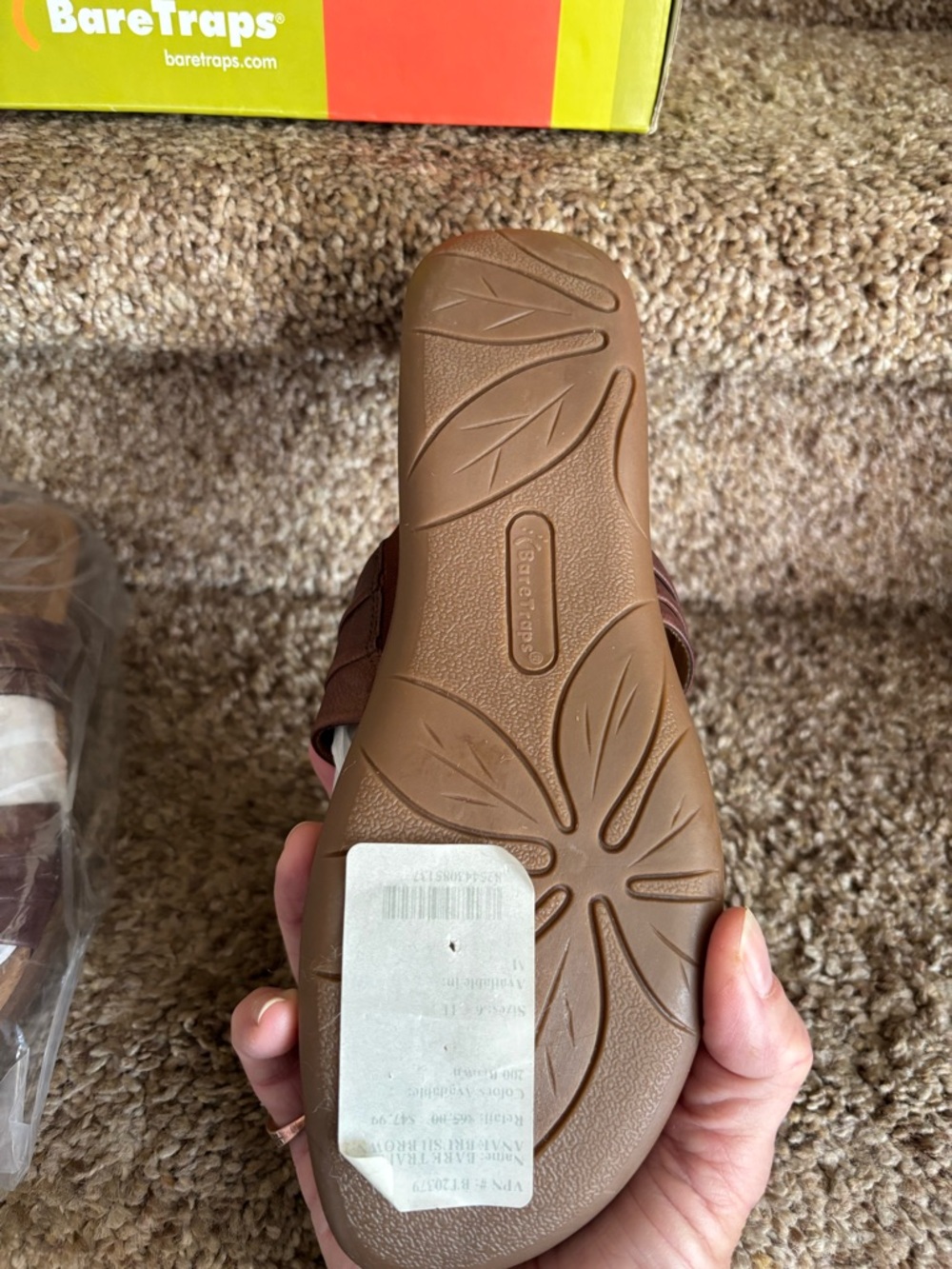 BareTraps Brown Crisscross Slide Sandals - Picture 4 of 5
